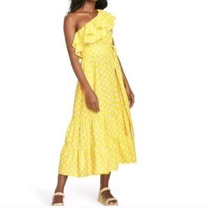 Lisa Marie Fernandez For Target Yellow Polka Dot Dress Linen Blend
